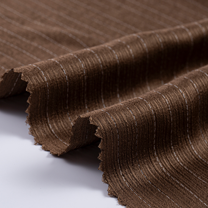 Jäljitelmä asetaattia, kaksipuolinen Crepe Rayon Stripe Kangas