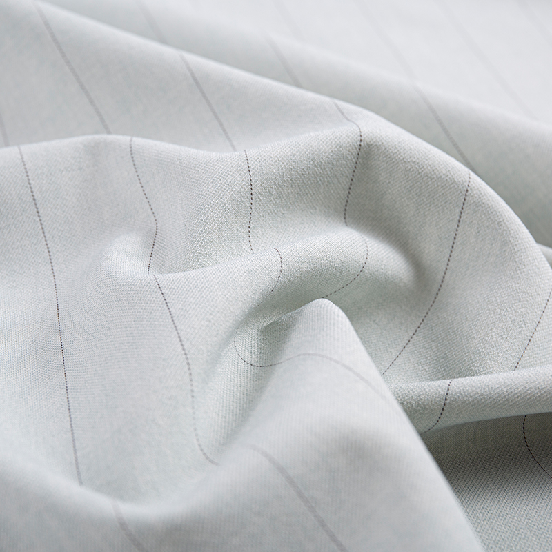 Leisure Silk Rayon kapea raita harmahtavan valkoinen kangas