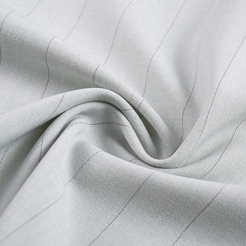 Leisure Silk Rayon kapea raita harmahtavan valkoinen kangas